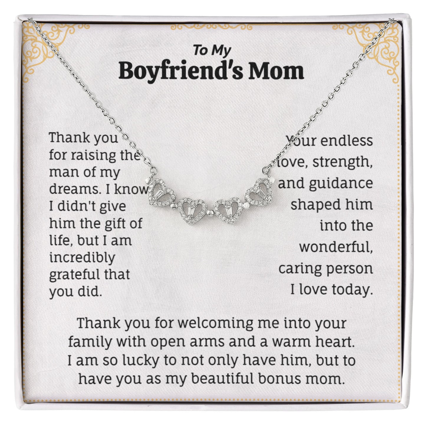 To My Beautiful Bonus Mom: Sentiment Necklace & Card Set