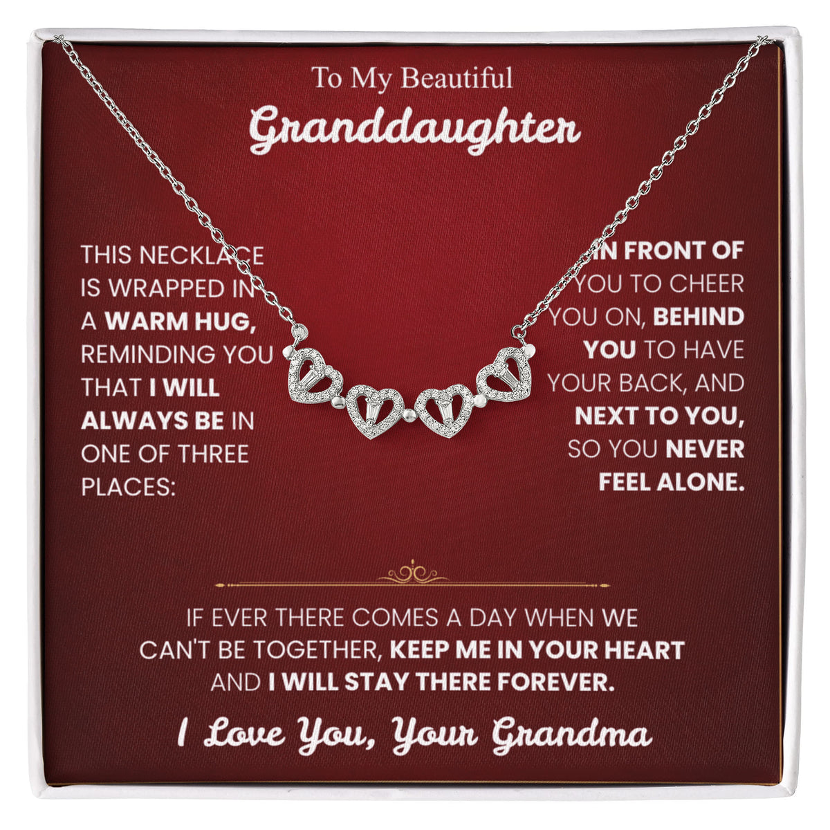 To My Beautiful Granddaughter Necklace Set from Grandma.