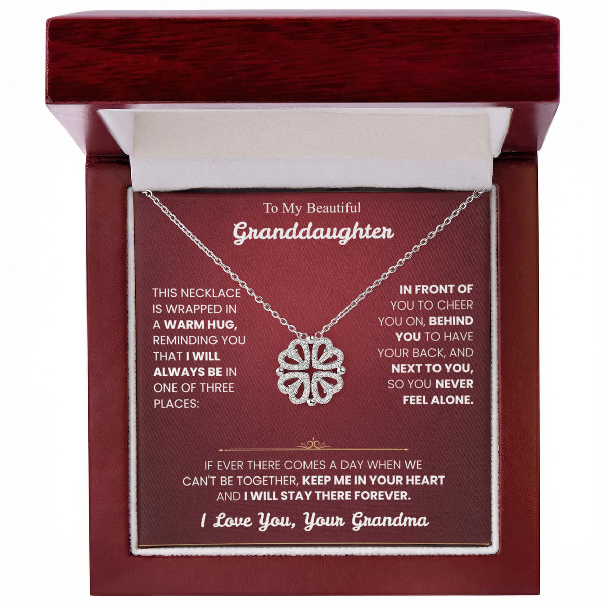 To My Beautiful Granddaughter Necklace Set from Grandma.