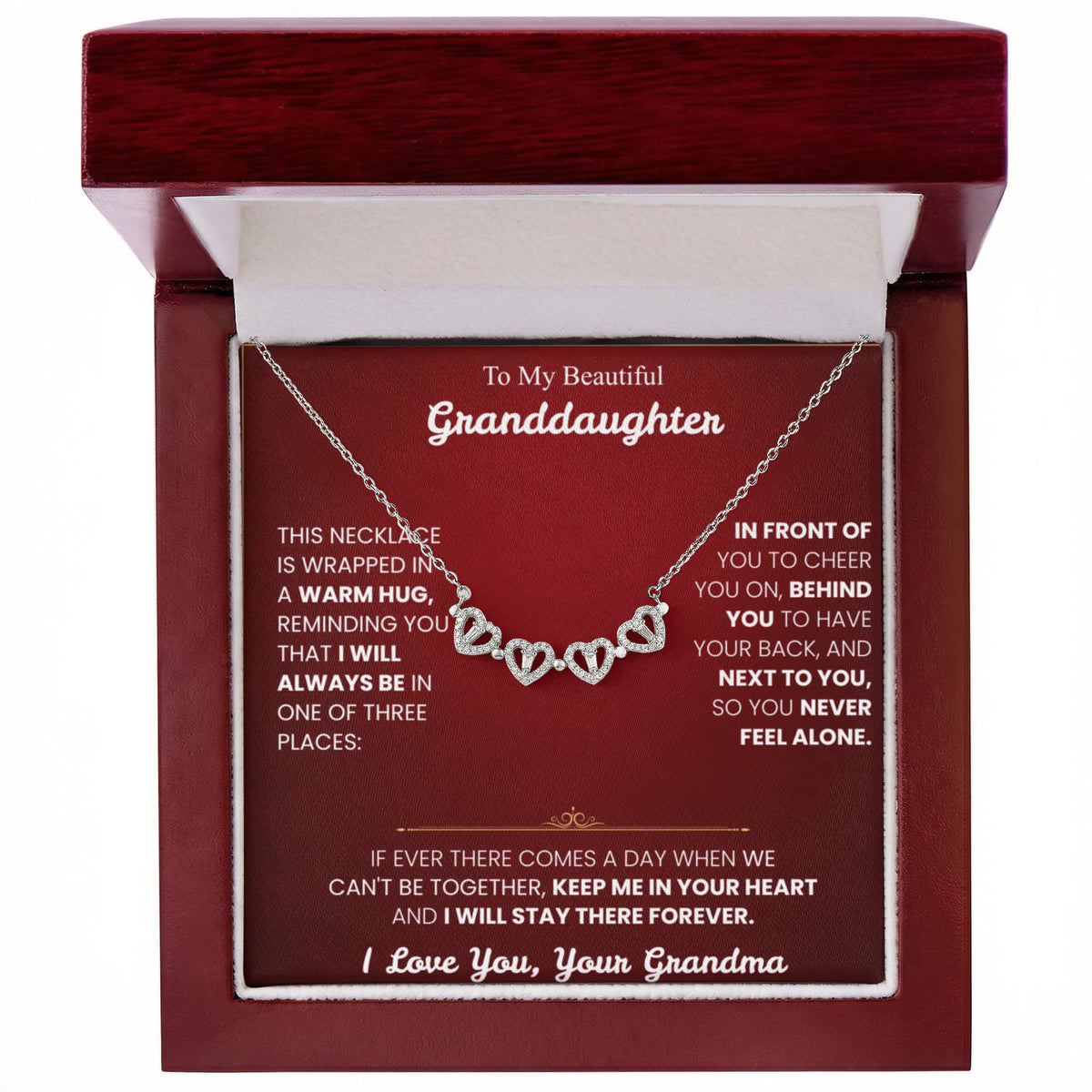 To My Beautiful Granddaughter Necklace Set from Grandma.