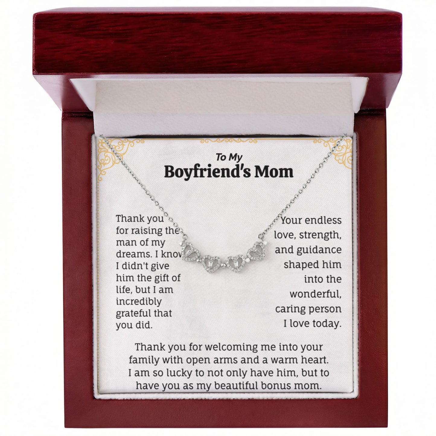 To My Beautiful Bonus Mom: Sentiment Necklace & Card Set
