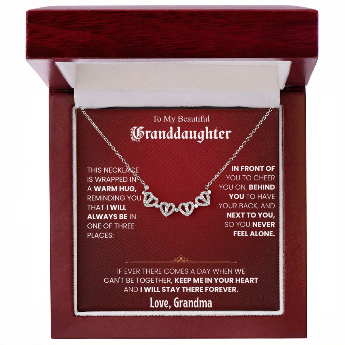 To My Beautiful Granddaughter Necklace Set from Grandma.
