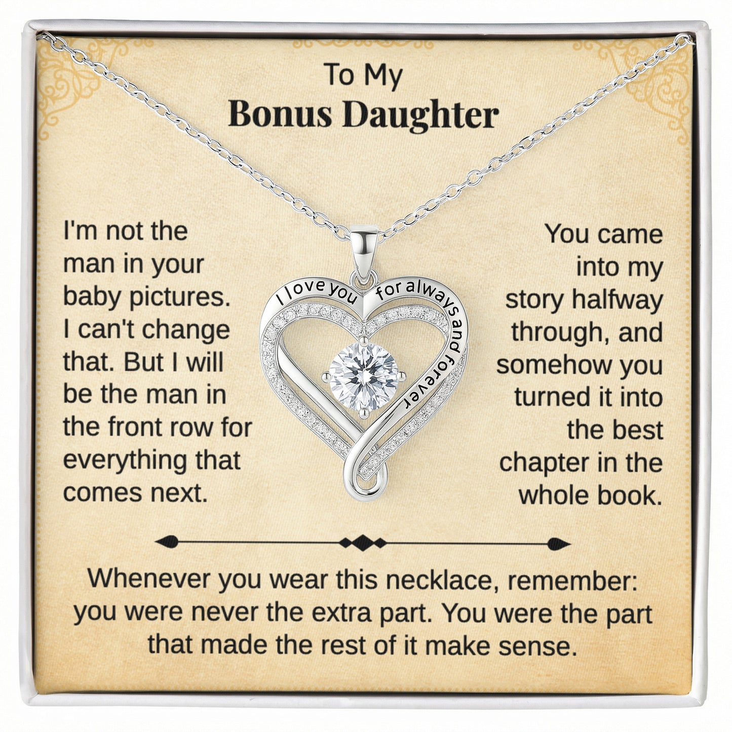 To My Bonus Daughter Necklace Gift.