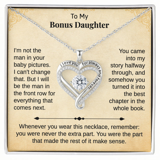 To My Bonus Daughter Necklace Gift.