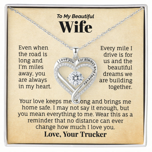 To My Beautiful Wife Necklace From Trucker.