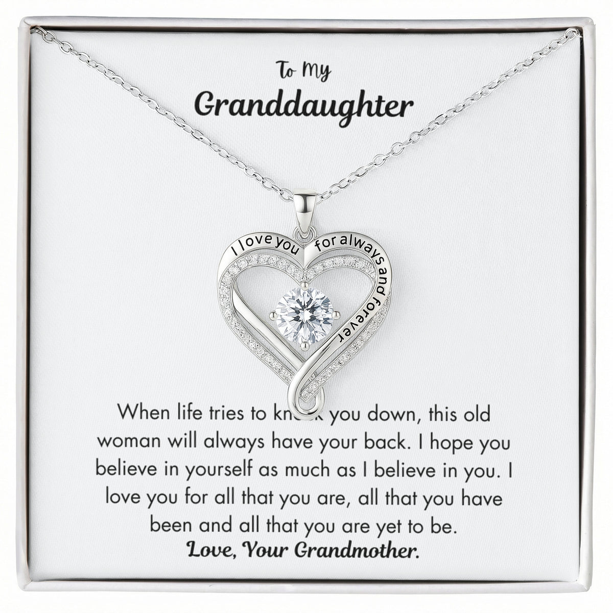 To my Granddaughter Necklace set From Grandma.