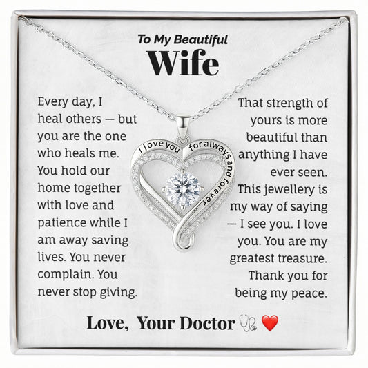 To My Beautiful Wife Necklace from Doctor Husband.