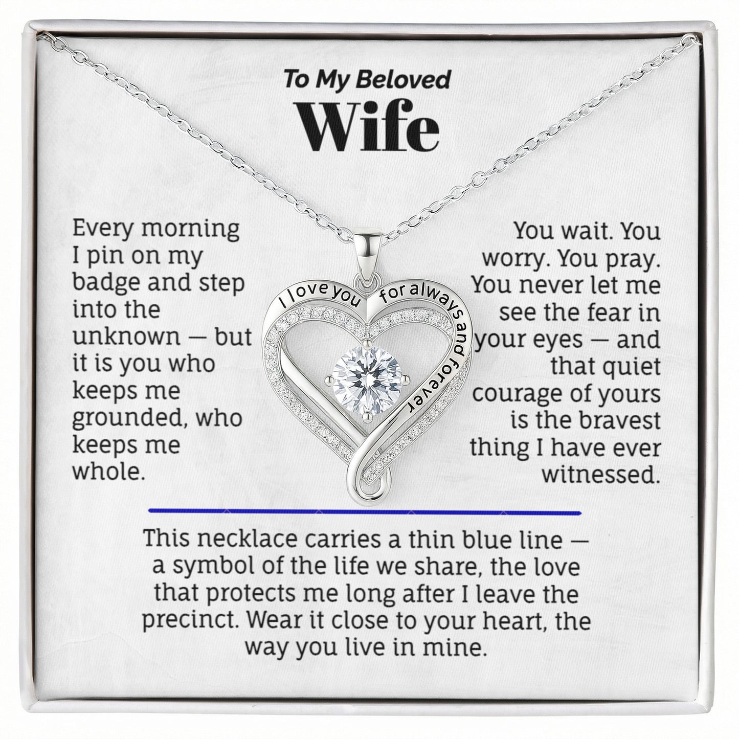 To My Beloved Wife Necklace from Police Officer.
