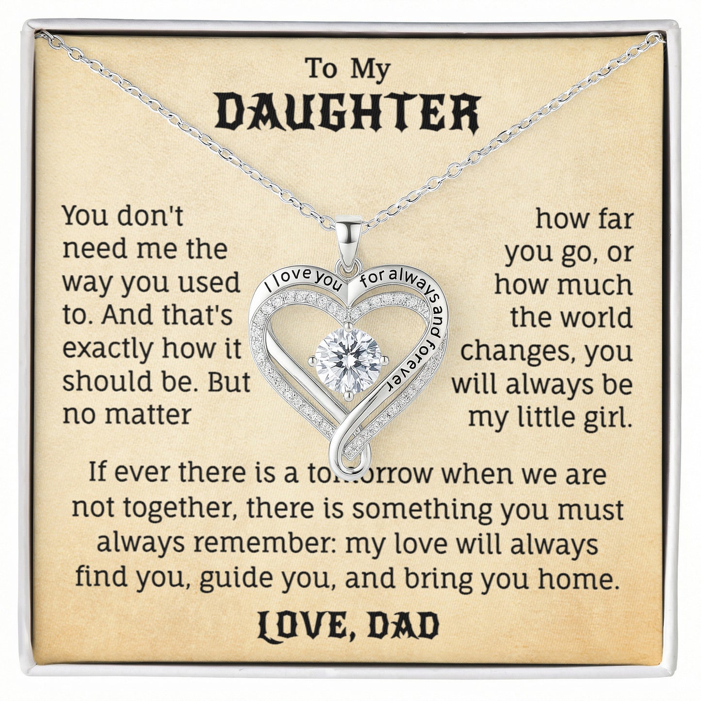To My Daughter Necklace from Dad.