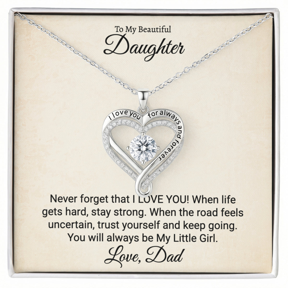 Daughter Necklace  Gift Set from Dad.