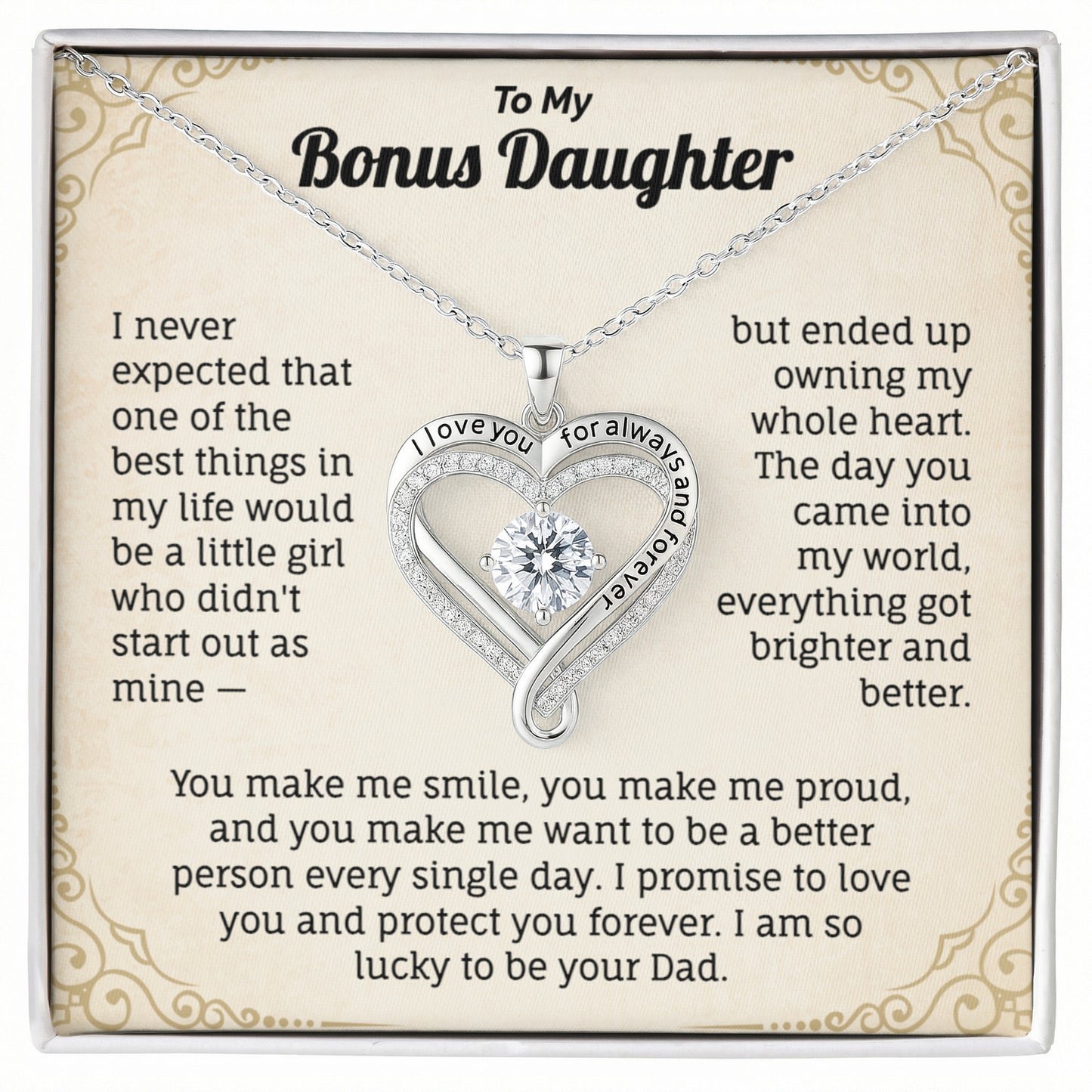 To My Bonus Daughter Necklace from Bonus Dad.