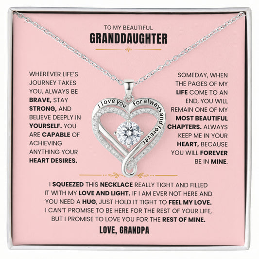 TO MY BEAUTIFUL GRANDDAUGHTER | LOVE YOU ALWAYS NECKLACE.