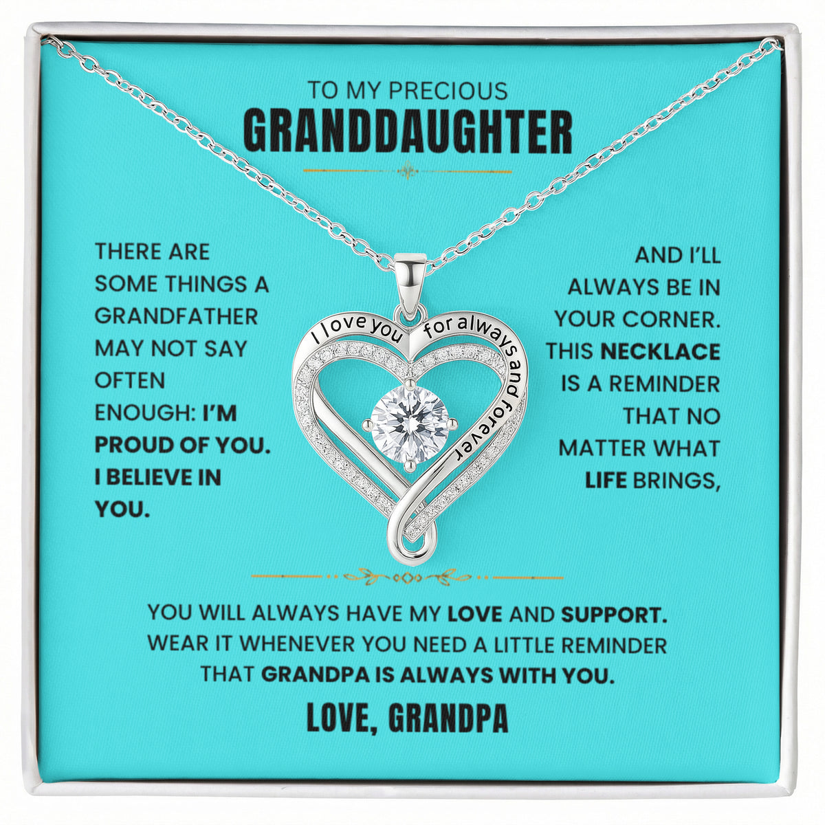 TO MY GRANDDAUGHER | LOVE YOU ALWAYS NECKLACE.