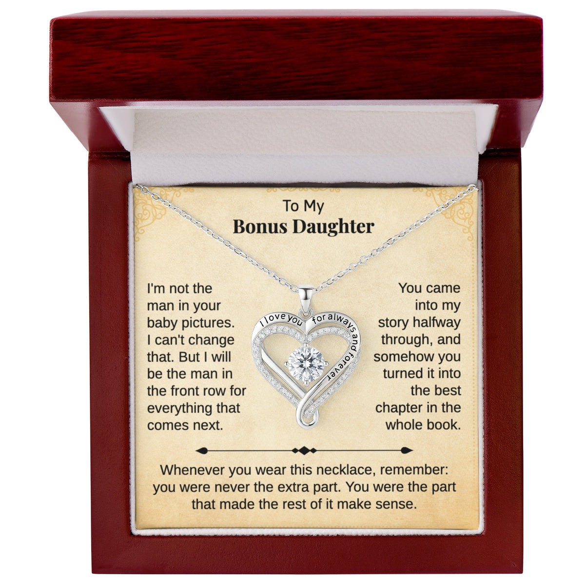 To My Bonus Daughter Necklace Gift.