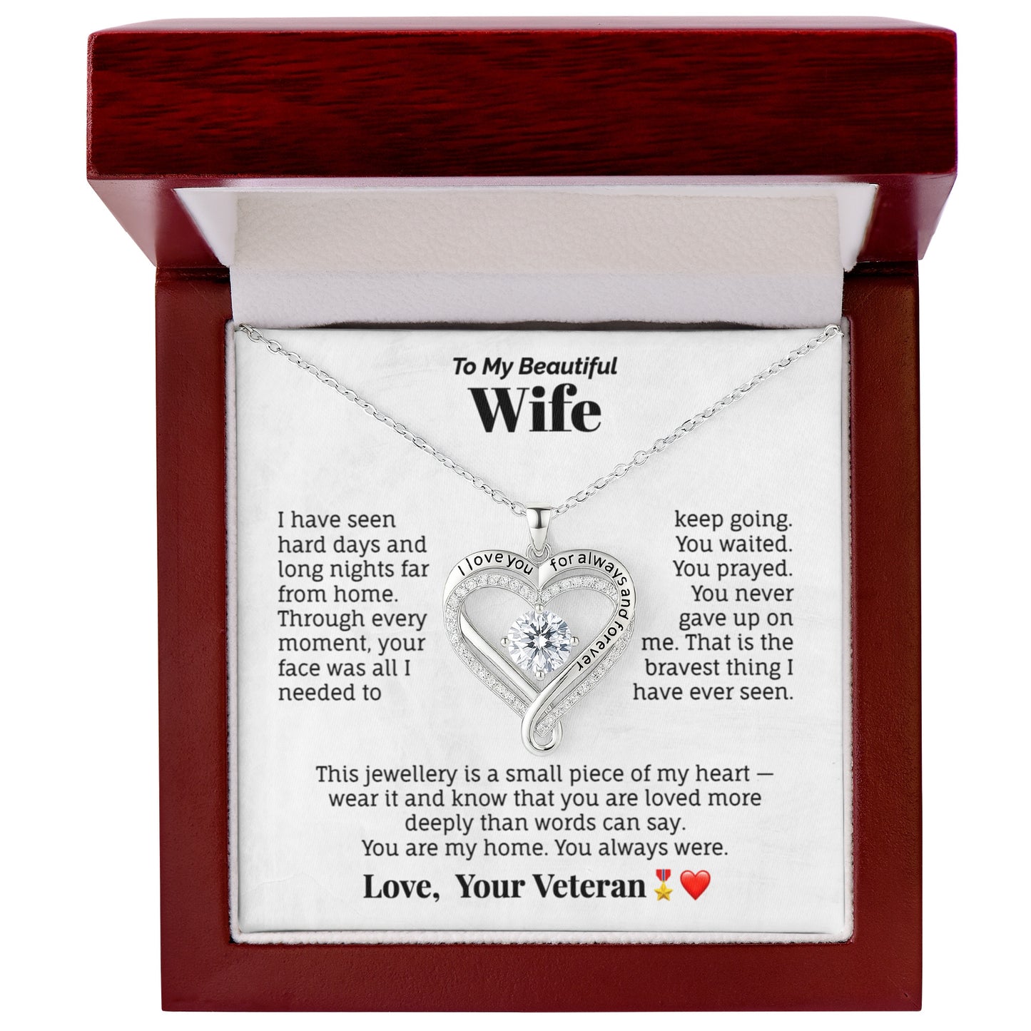 To My Beautiful Wife Necklace from Veteran. (Limited Edition)