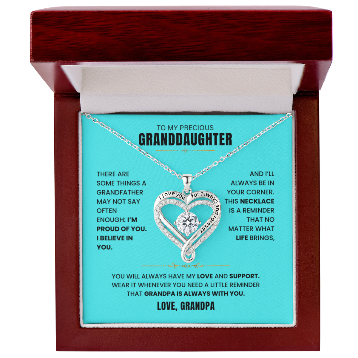 TO MY GRANDDAUGHER | LOVE YOU ALWAYS NECKLACE.