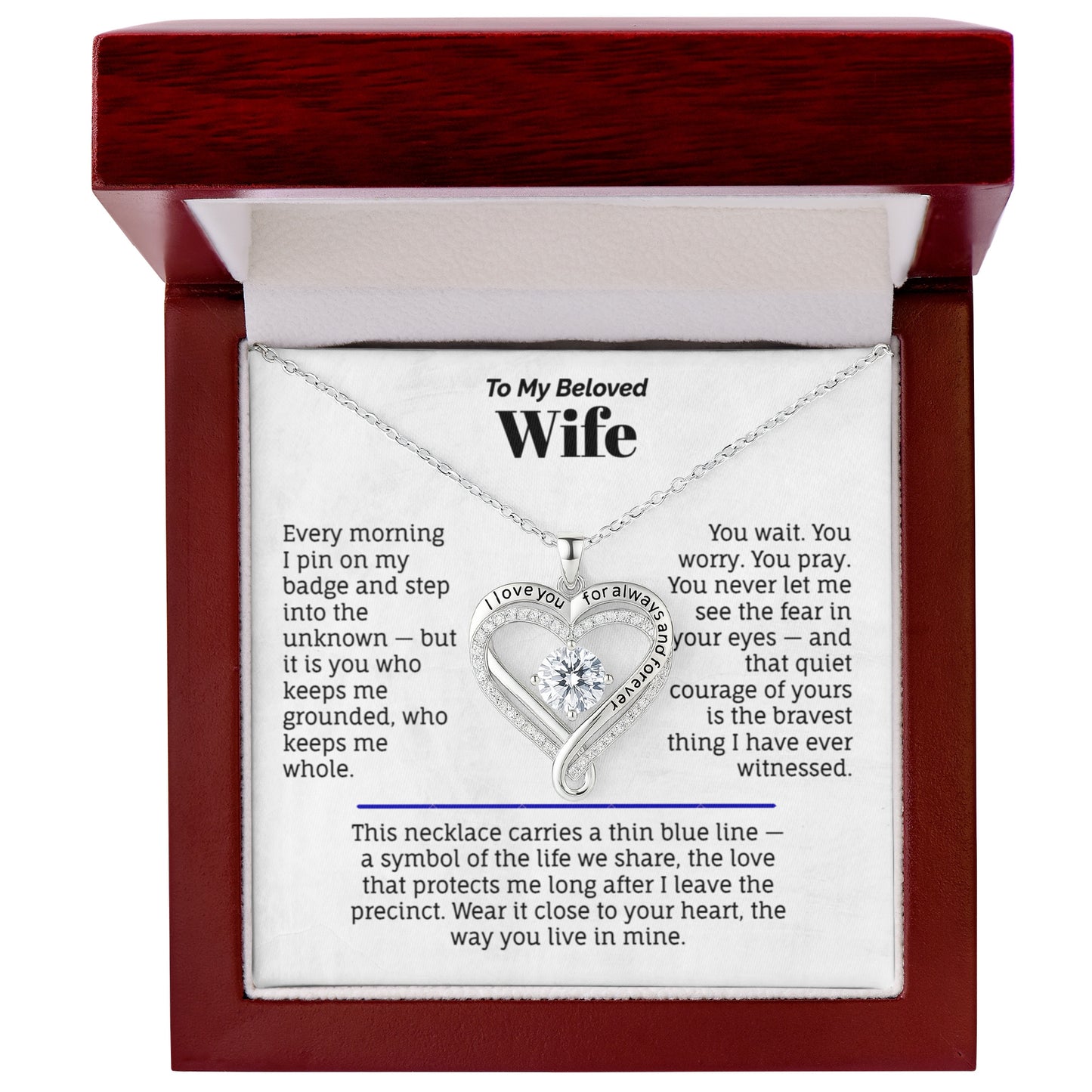 To My Beloved Wife Necklace from Police Officer.