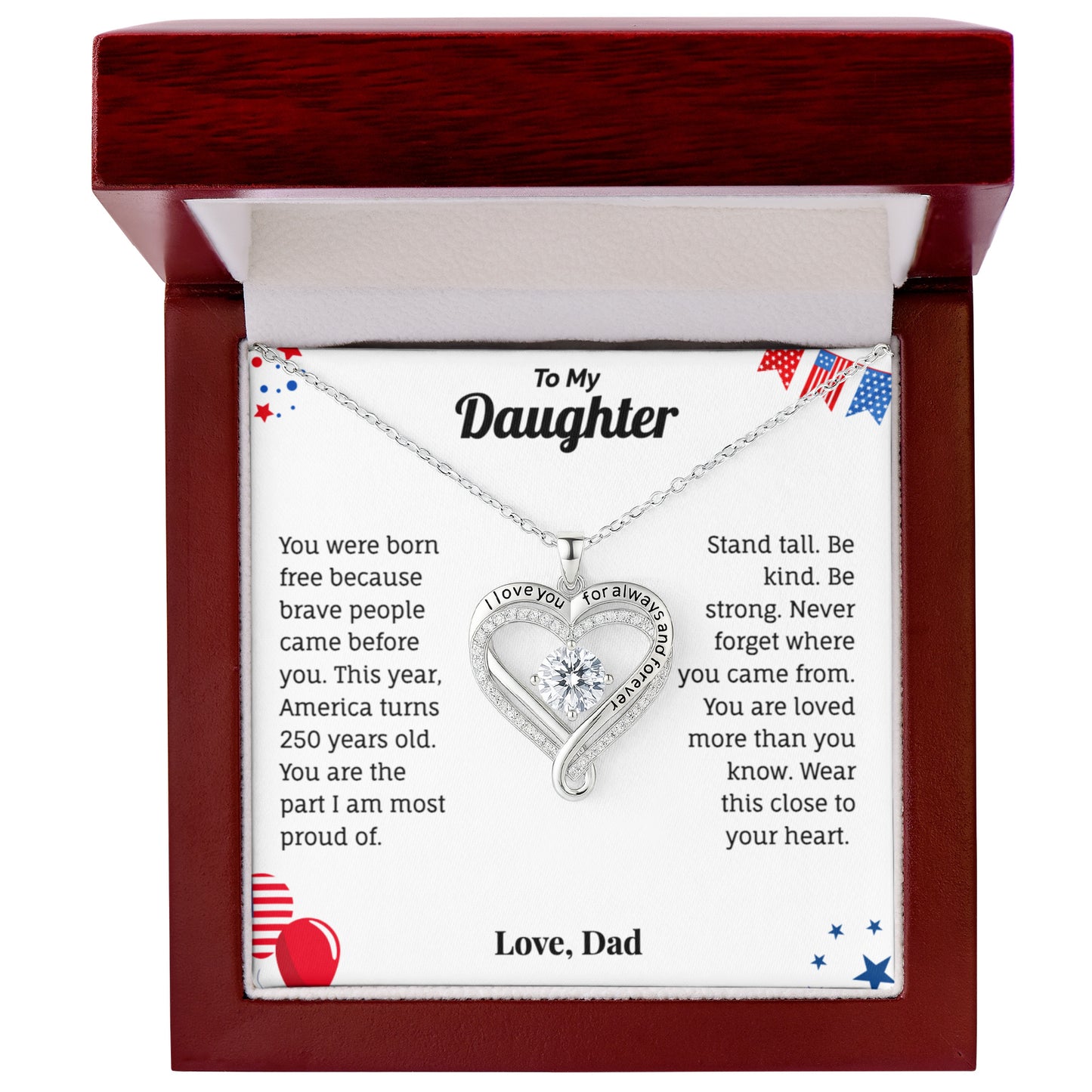 250th Anniversary Necklace Gift for Daughter.