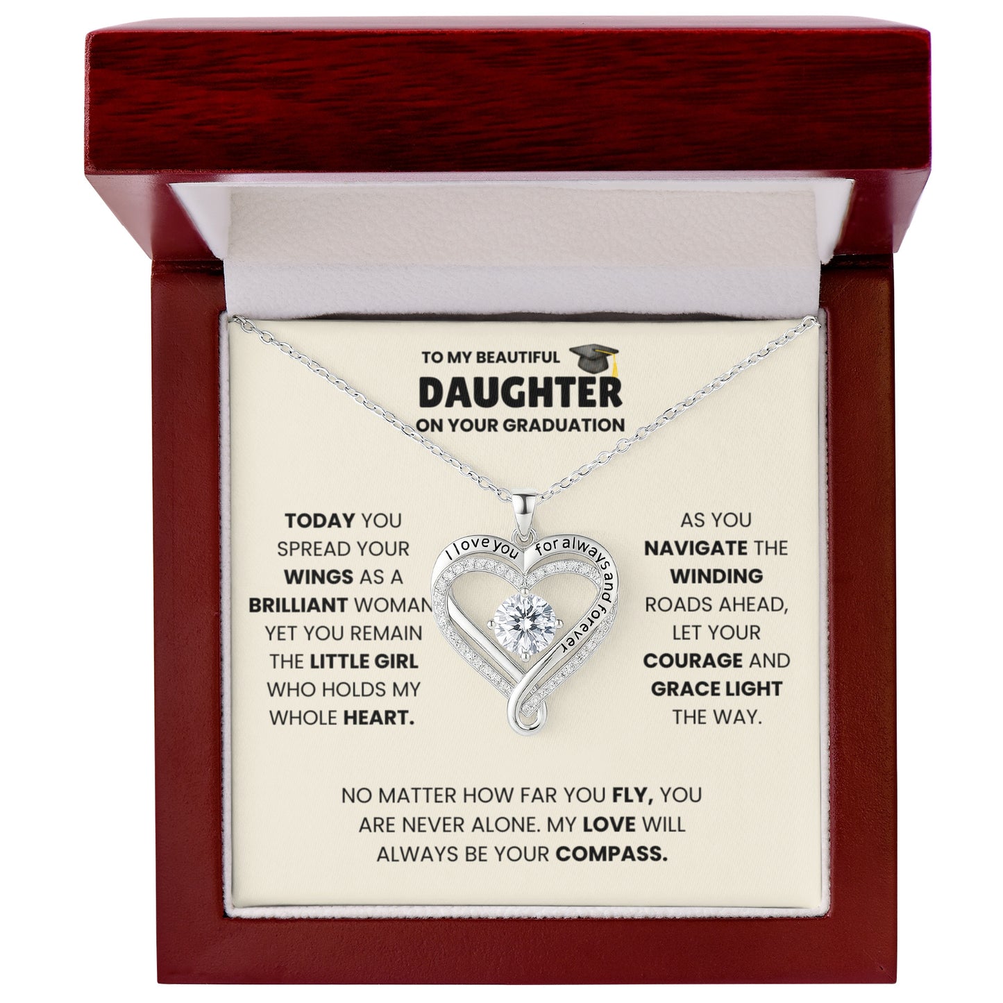 To My Beautiful Daughter On Your Graduation Necklace.