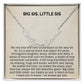 BIG SIS, LITTLE SIS MULTIPLE NAME NECKLACE.
