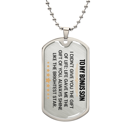 To My Bonus Son Military Chain.