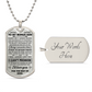 To My Bonus Son Dog Tag.