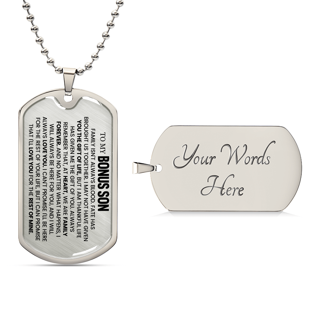 To My Bonus Son Military Chain.
