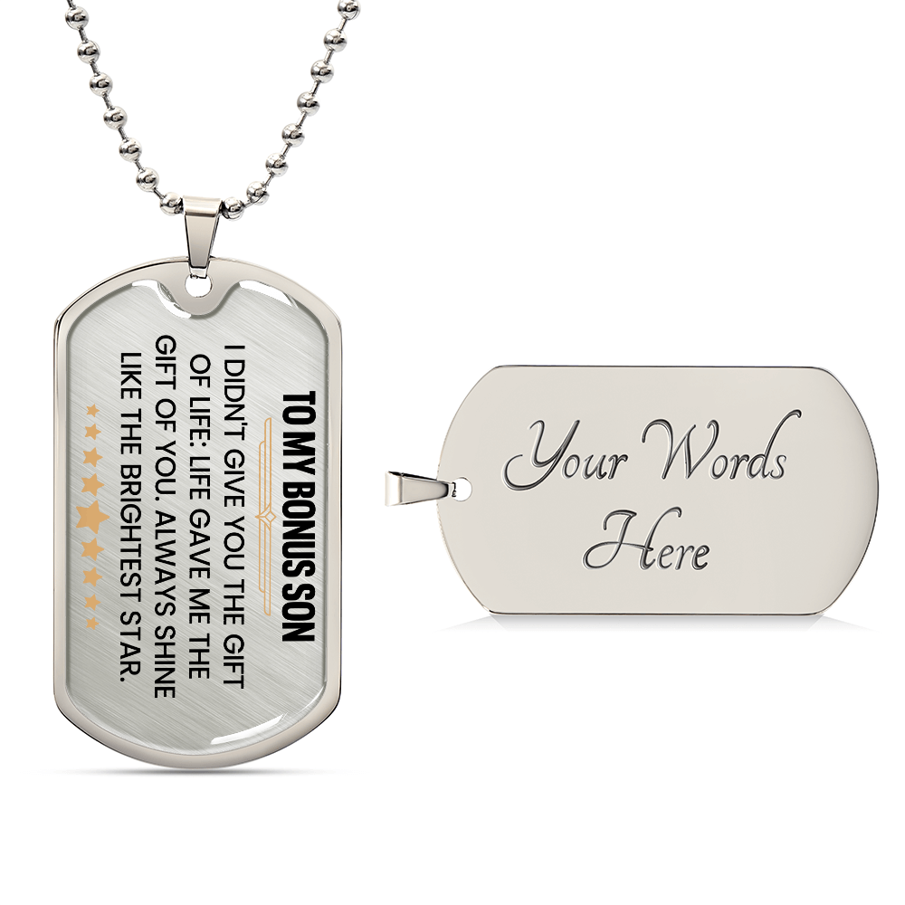 To My Bonus Son Military Chain.