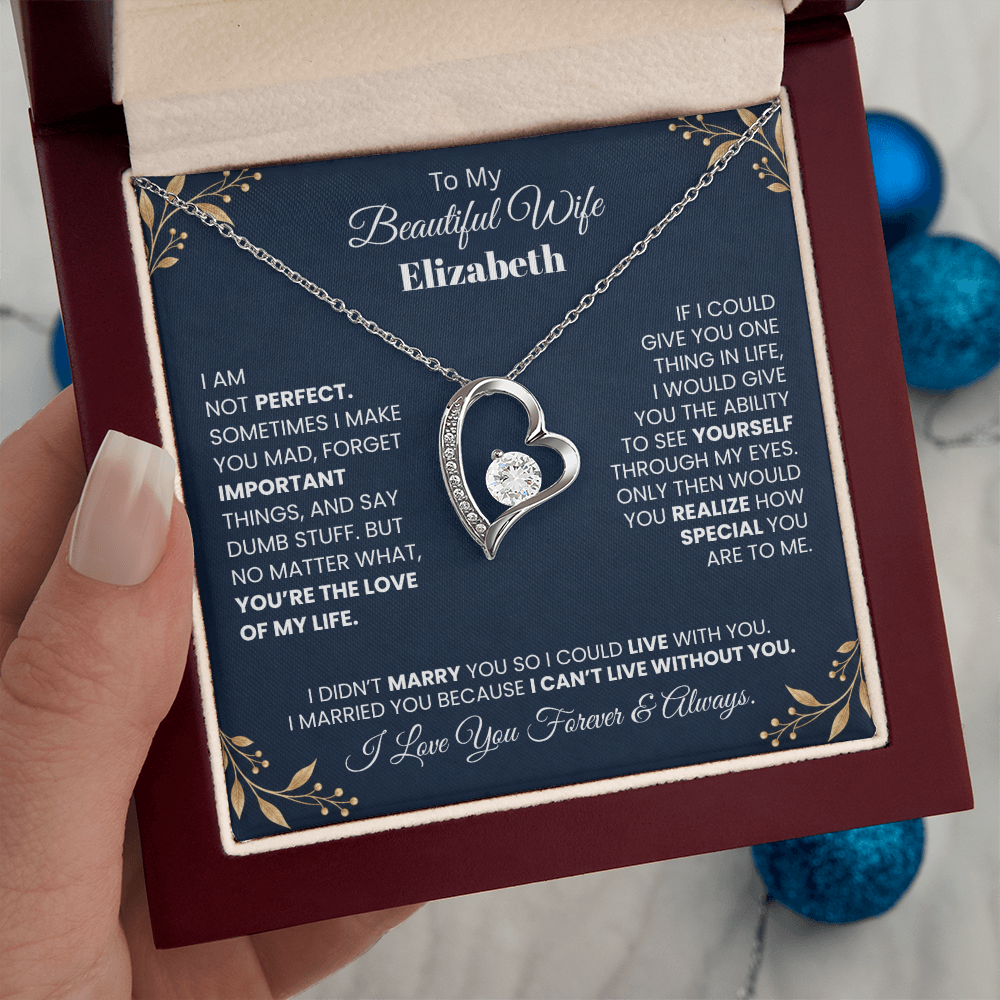 To My Beautiful Wife Personalized Name Necklace.
