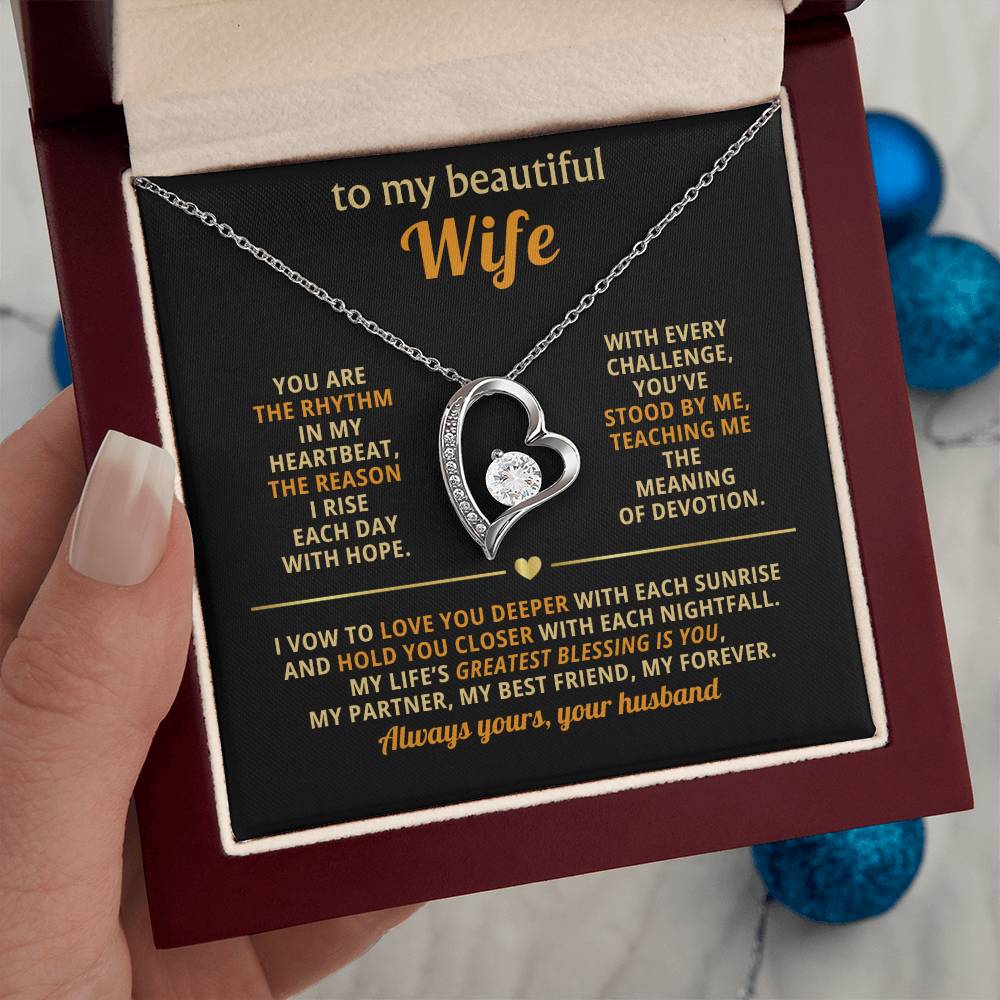TO MY BEAUTIFUL WIFE NECKLACE.