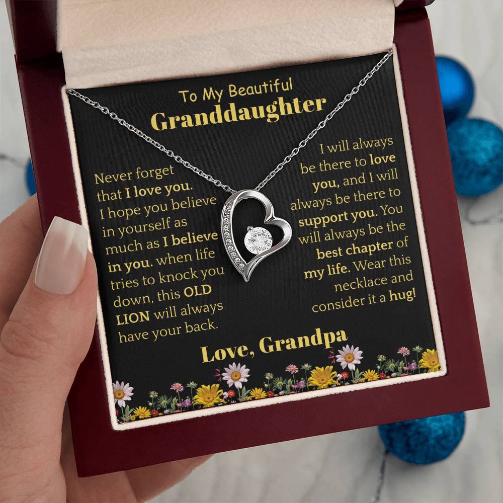 To My Beautiful Granddaughter Necklace from Grandpa.