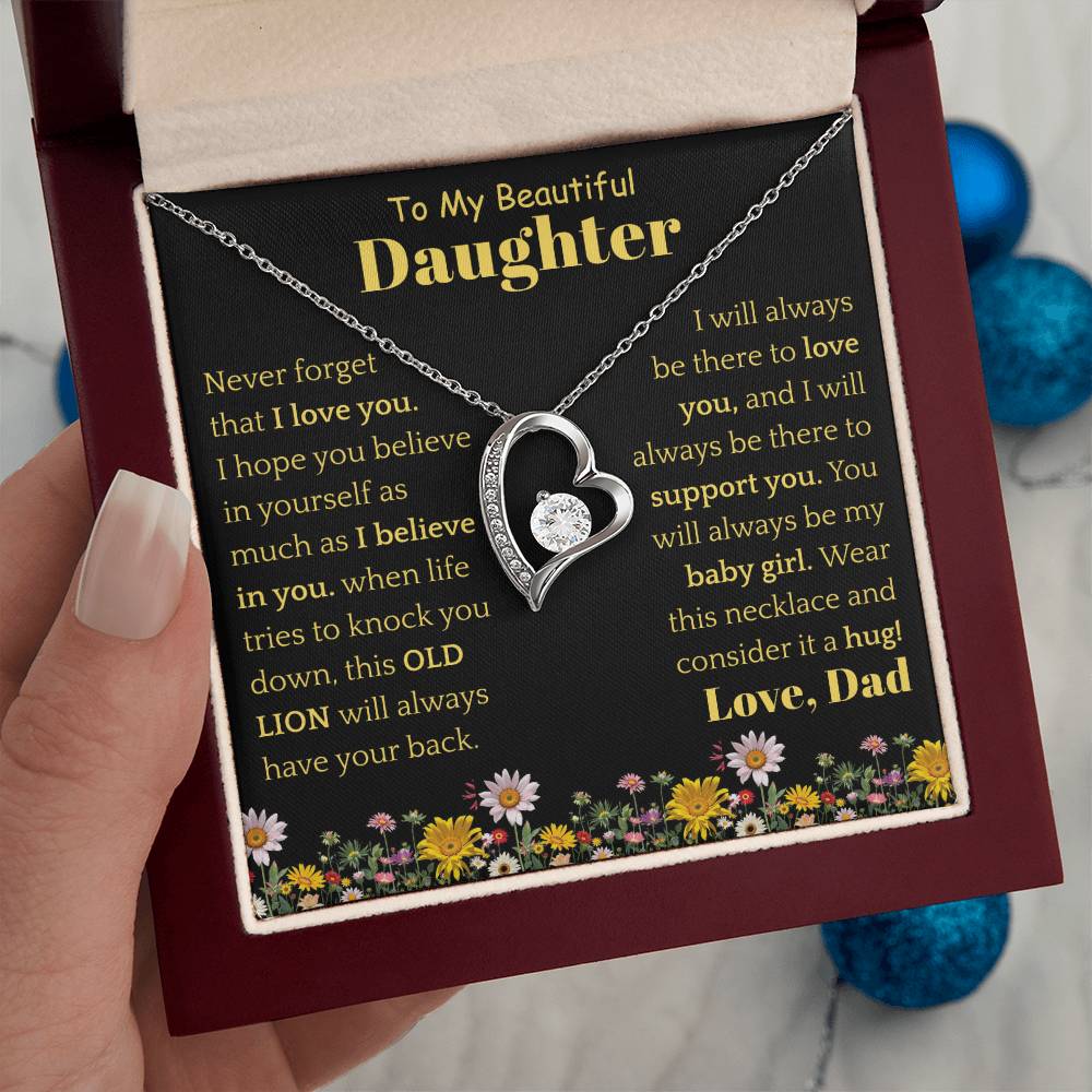 To My Beautiful Daughter Necklace from Dad.