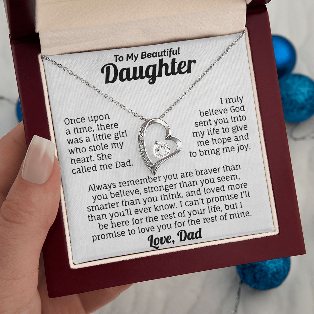 To My Beautiful Daughter Personalized Necklace.