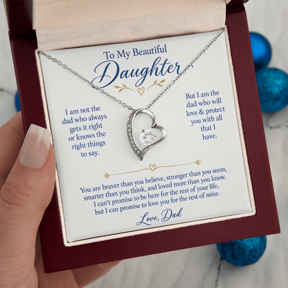 To My Beautiful Daughter Forever Love Necklace.