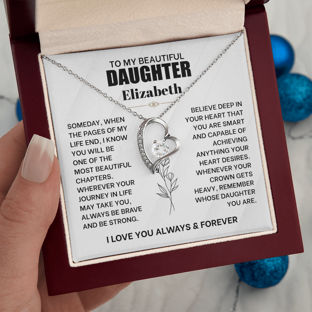 To My Beautiful Daughter Personalized Forever Love Necklace.