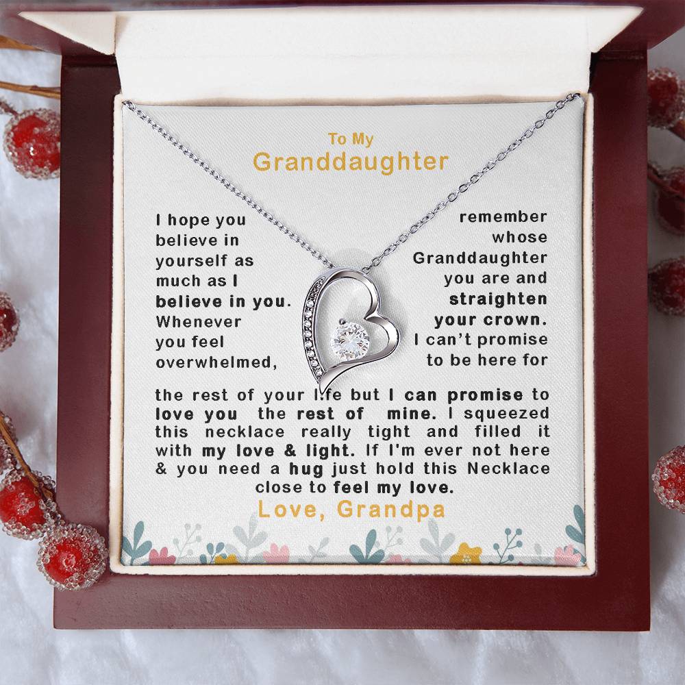 To My Granddaughter | Believe In Yourself  |  Forever Love Necklace.