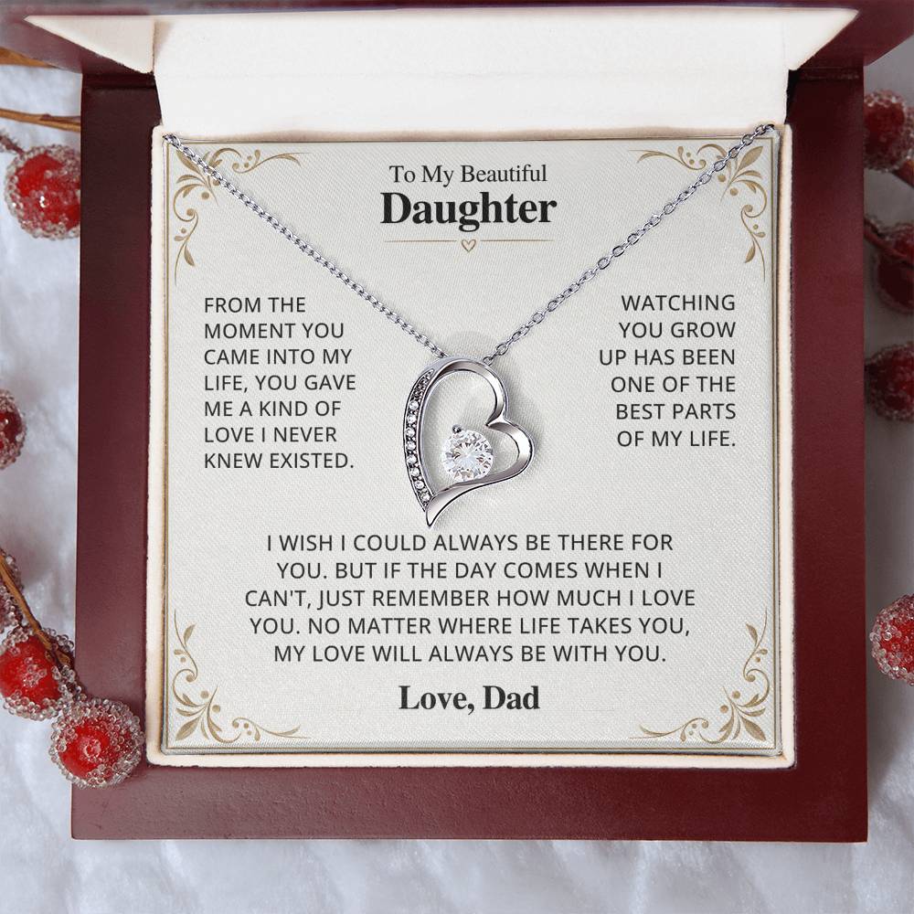 To My Daughter Necklace Set from Dad.