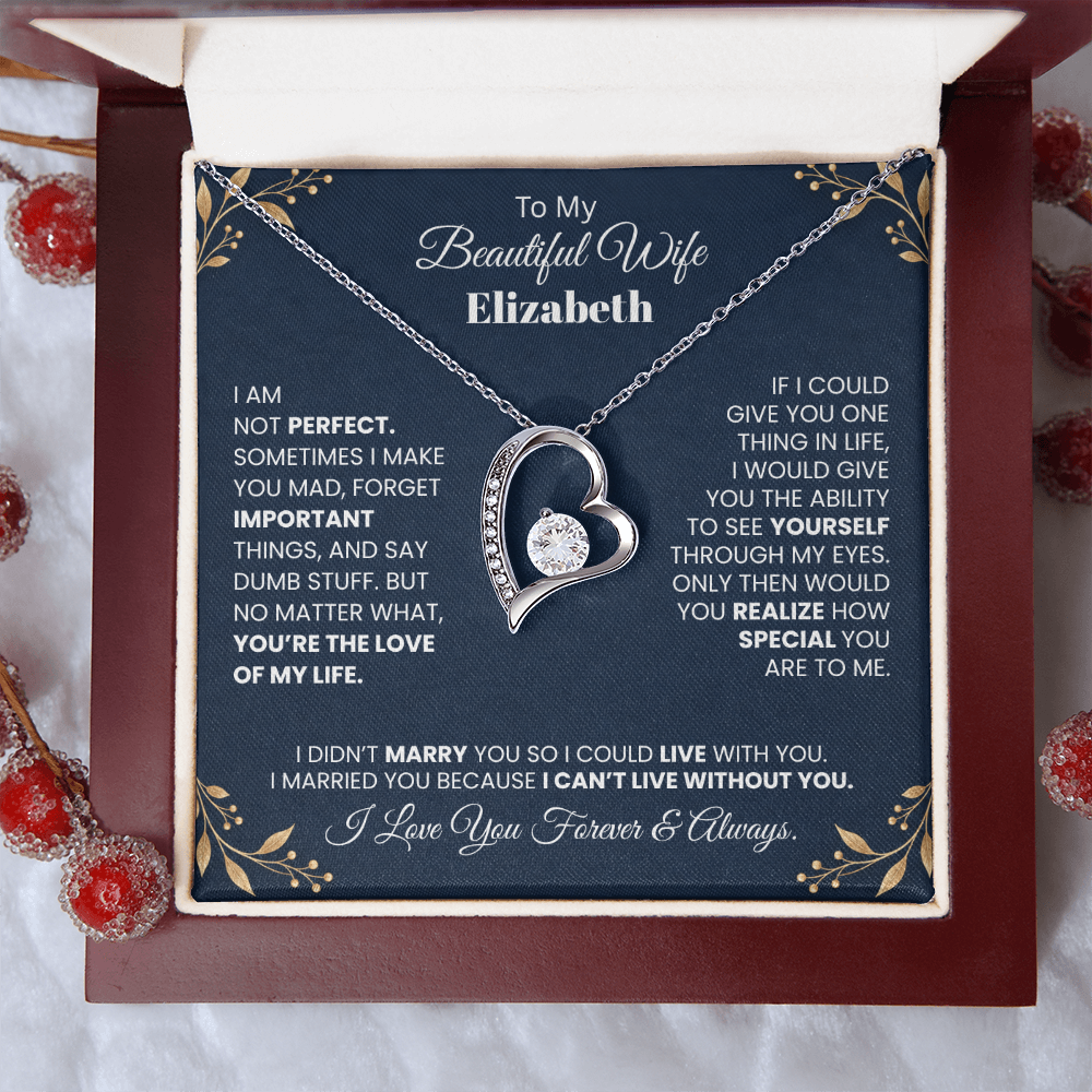 To My Beautiful Wife Personalized Name Necklace.