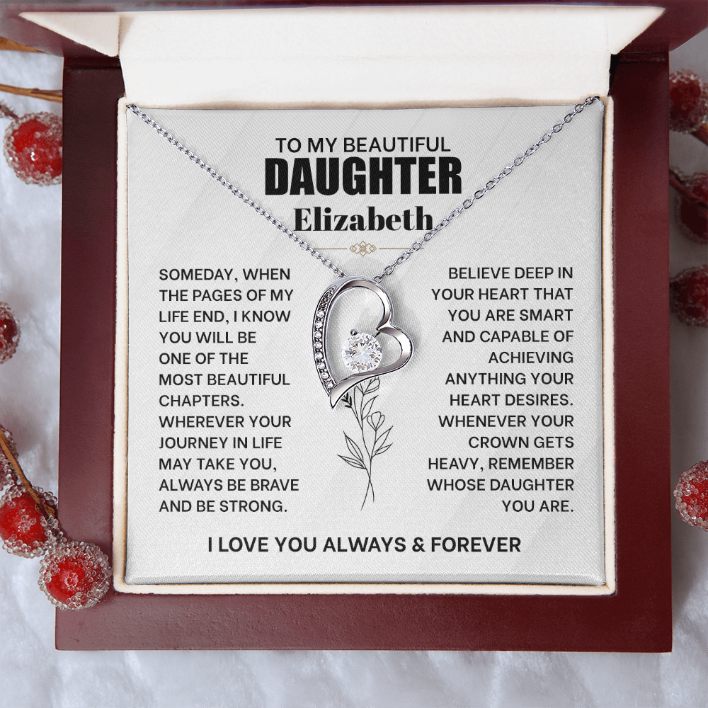 To My Beautiful Daughter Personalized Forever Love Necklace.