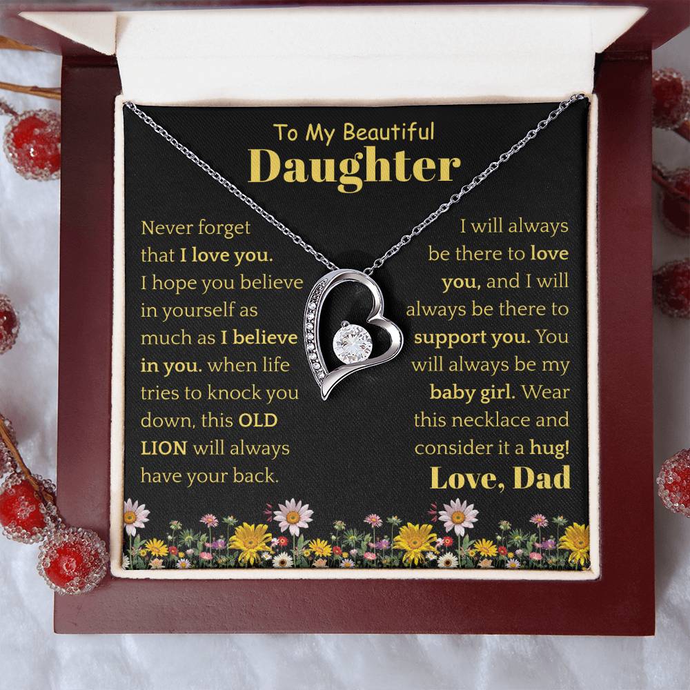To My Beautiful Daughter Necklace from Dad.