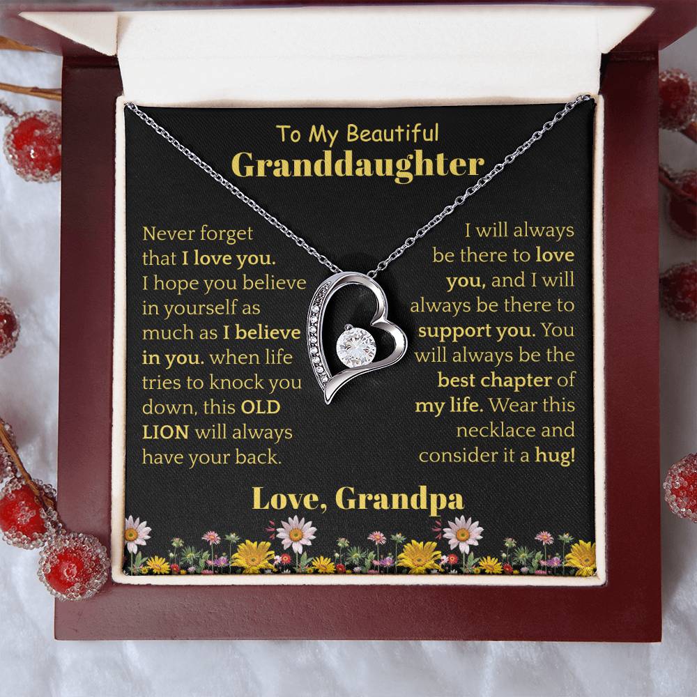 To My Beautiful Granddaughter Necklace from Grandpa.