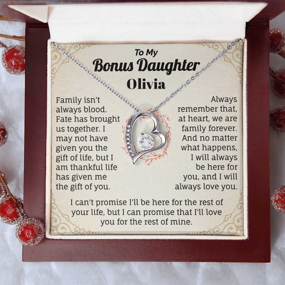 To My Bonus Daughter Personalized Name Necklace.