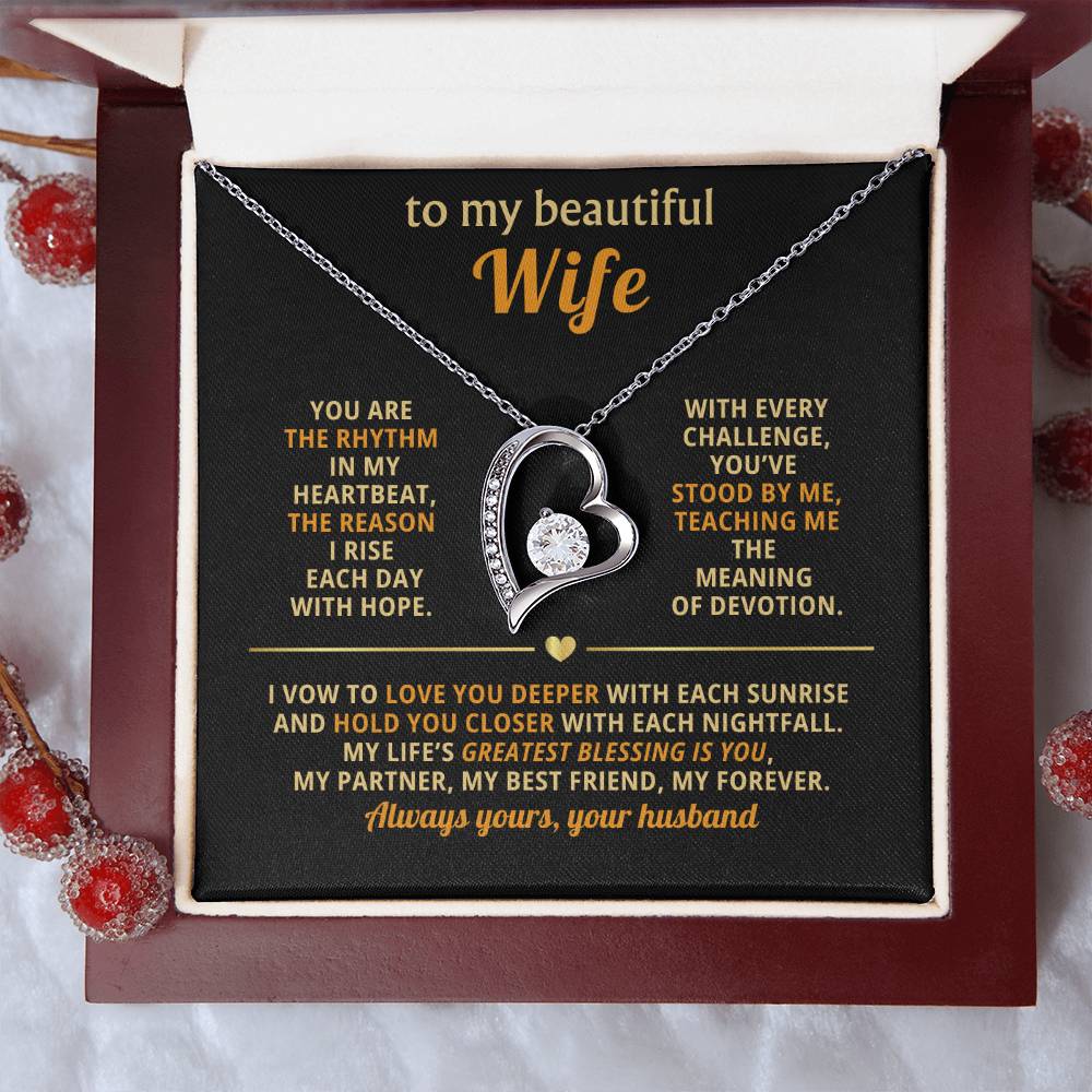 TO MY BEAUTIFUL WIFE NECKLACE.