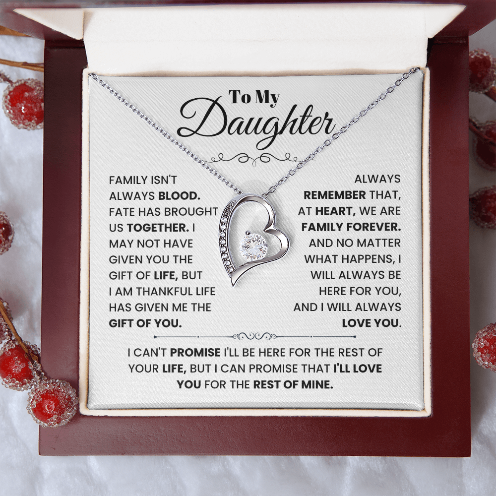 To My Daughter Necklace Gift For Your Bonus Daughter.