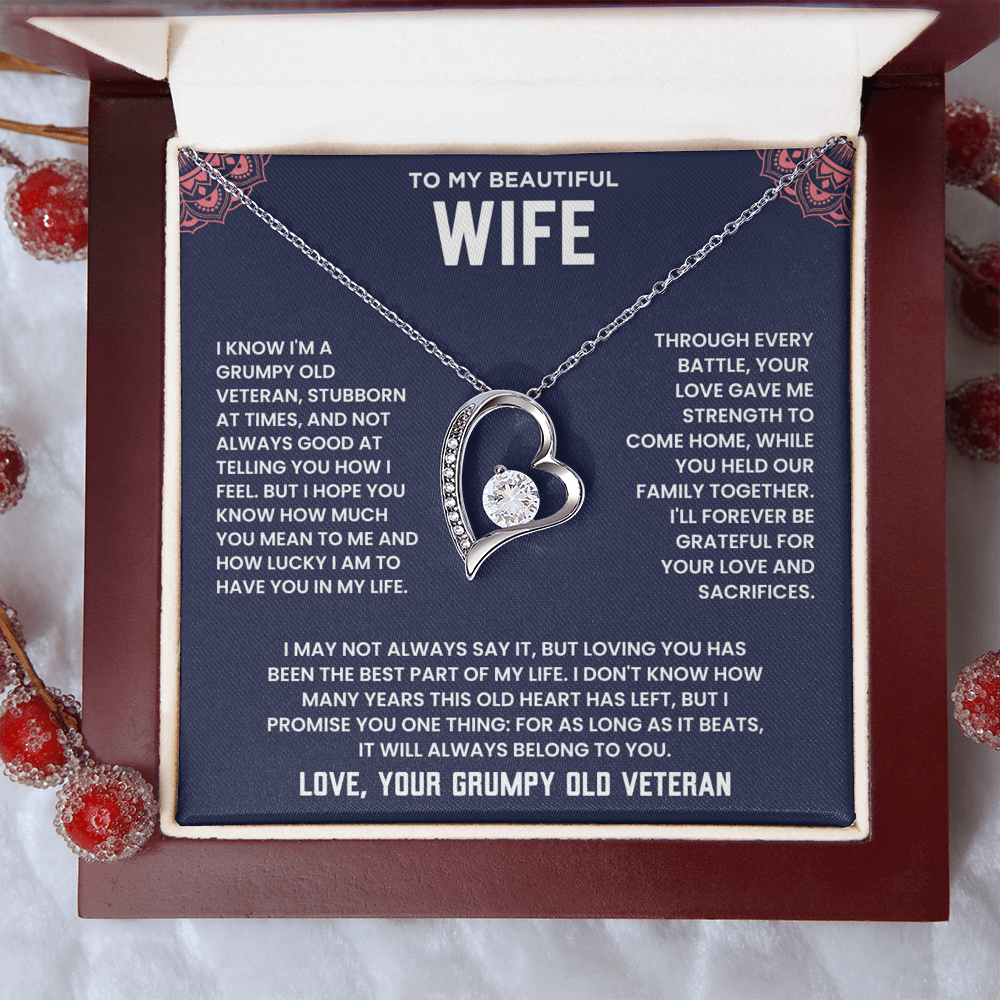 To My Beautiful Wife Necklace form American Veteran.