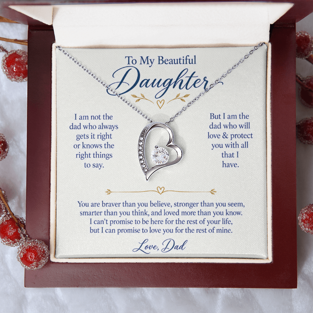 To My Beautiful Daughter Forever Love Necklace.