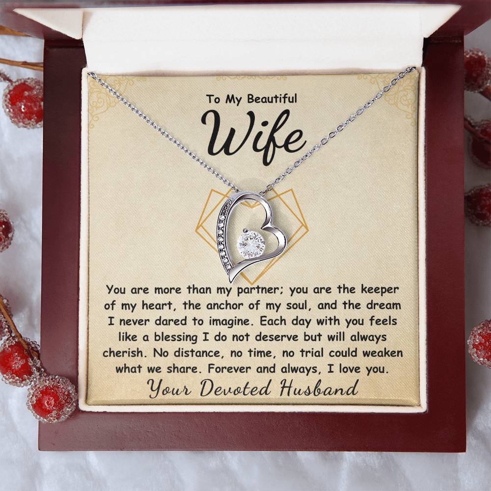 To My Beautiful Wife Forever Love Necklace.