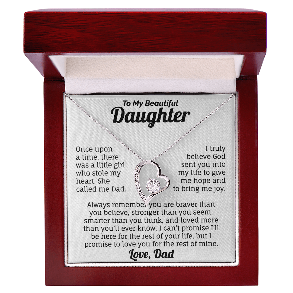 To My Beautiful Daughter Personalized Necklace.
