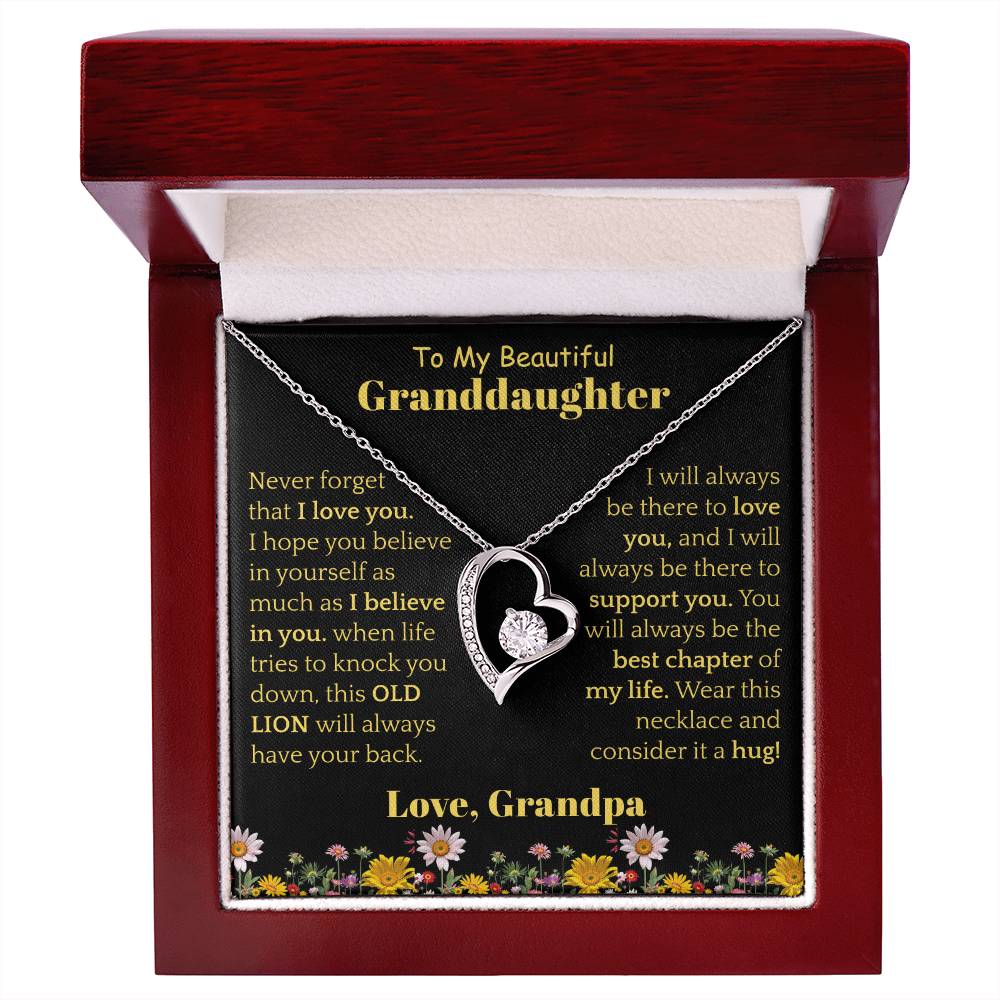 To My Beautiful Granddaughter Necklace from Grandpa.