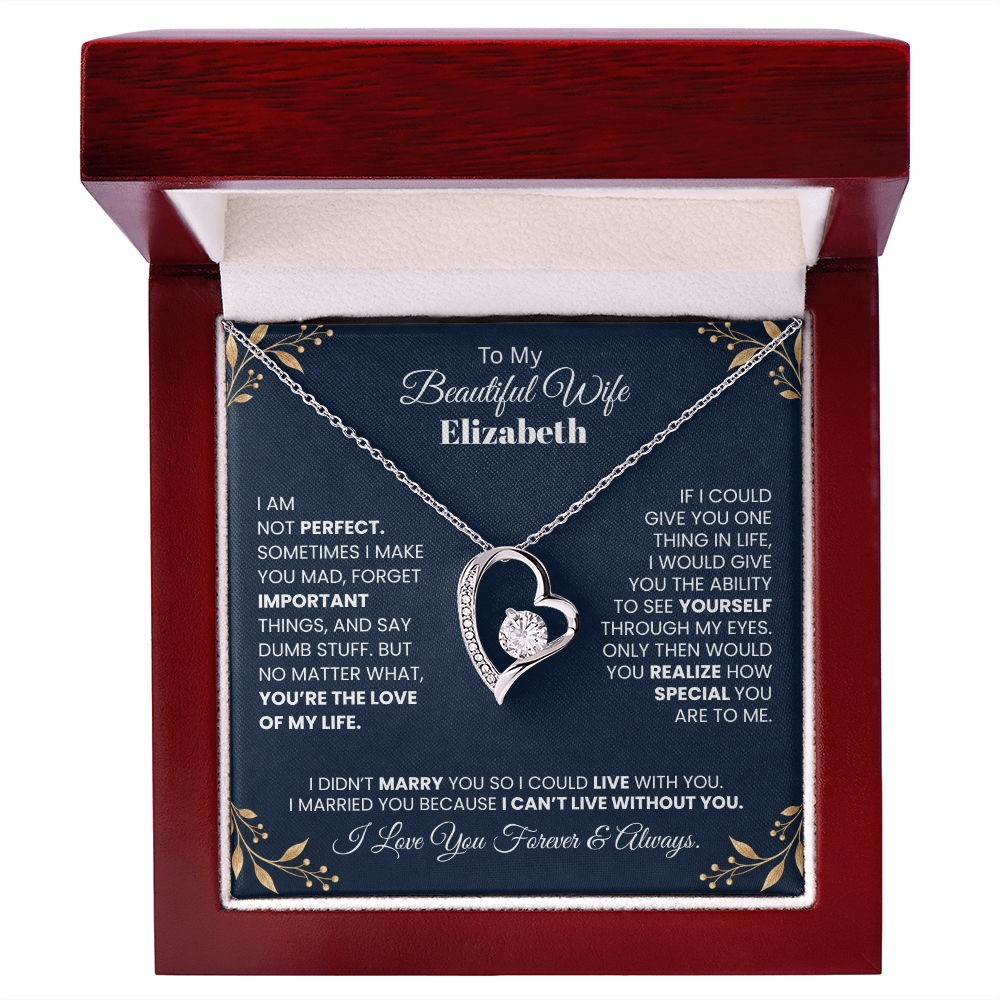To My Beautiful Wife Personalized Name Necklace.